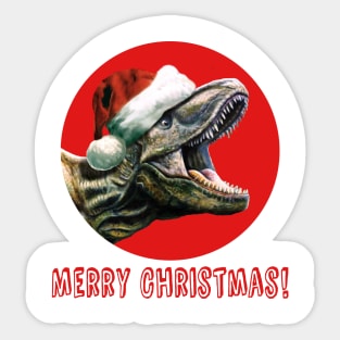 Merry Christmas! T-Rex Print Sticker